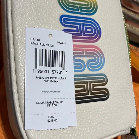 Coach Nolita 19 With Rainbow Coach 
Gold/Chalk Multi - Picture 8 of 16